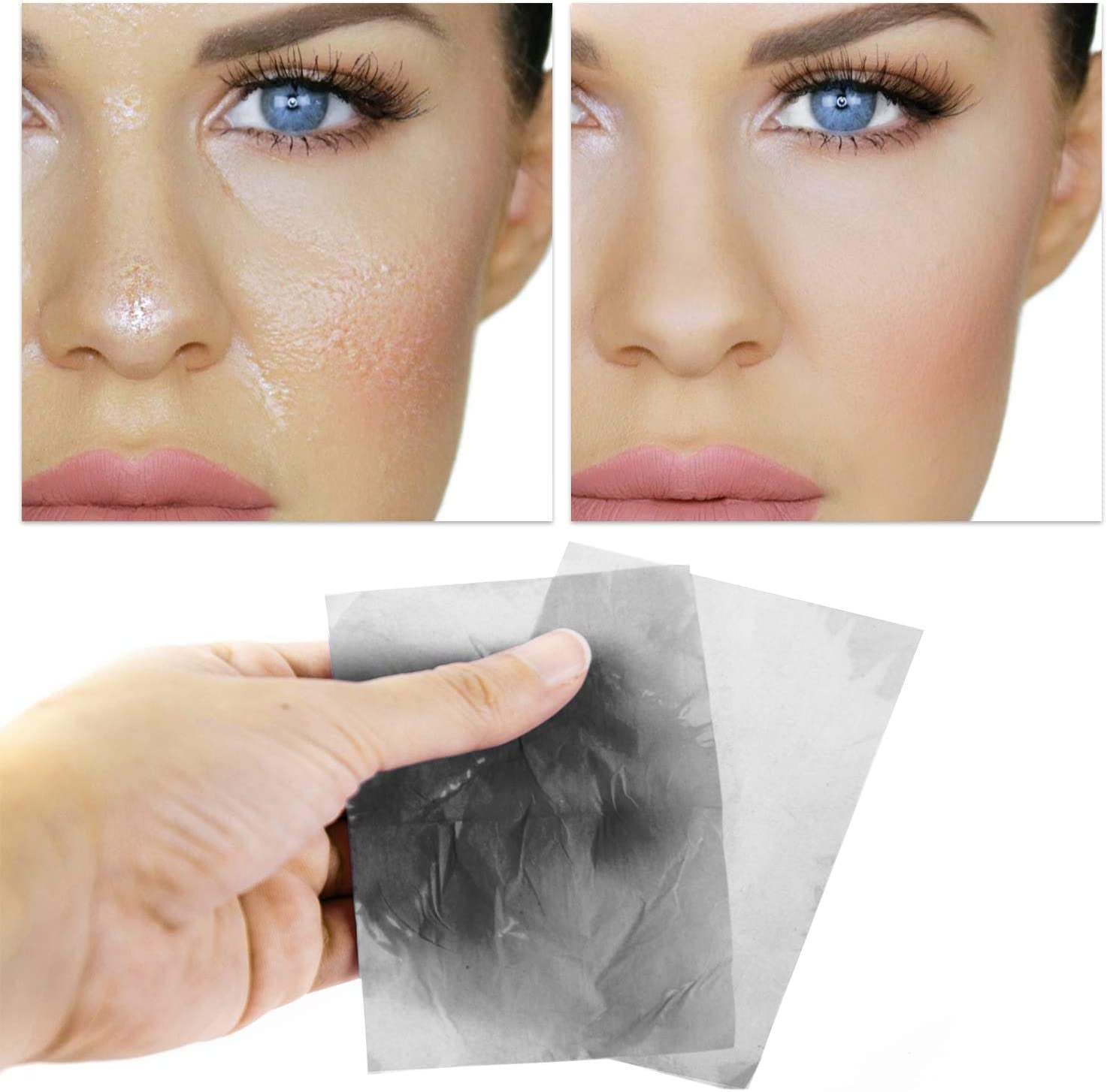 Transform Your Shine Away with Alayna's Natural Bamboo Charcoal Oil Blotting Sheets - Perfect for Oily Skin, Makeup-Friendly & Travel-Ready 3 Pack