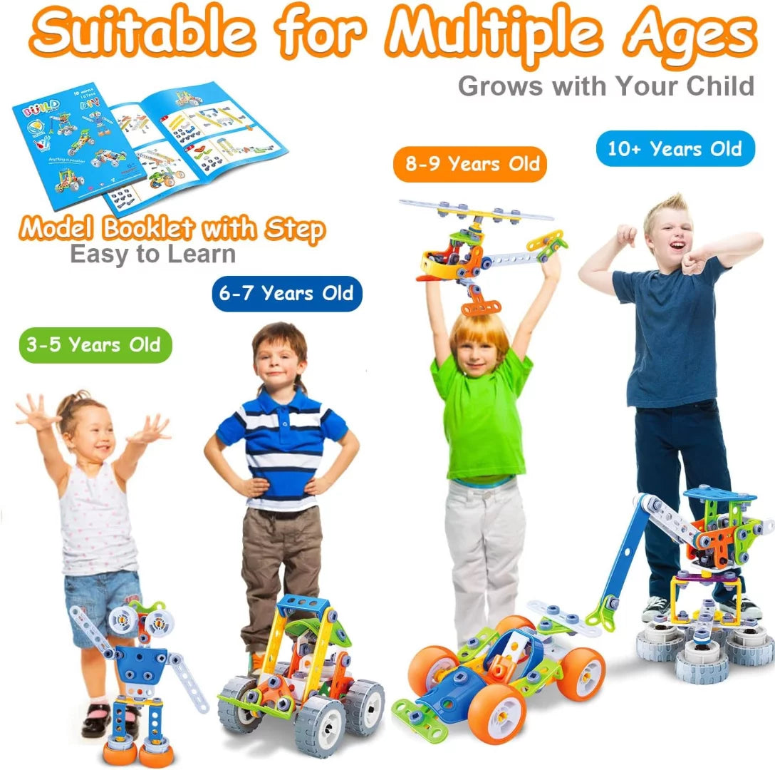 RORONOVA 10-in-1 STEM Building Toys - Creative Educational Fun for Kids Ages 4-8 - Perfect Birthday and Easter Gift!