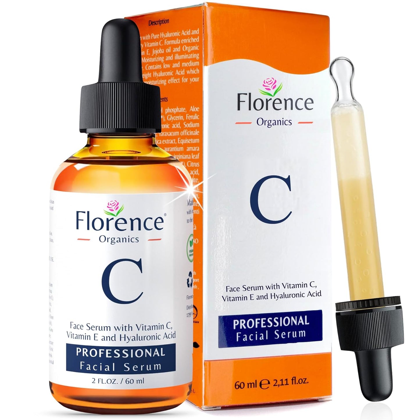 Vitamin C Serum for Face – anti Aging Face Serum with Vitamin C, Hyaluronic Acid, Vitamin E. Brightening Formula. Improve Appearance of Dark Spots, Tone, Fine Lines & Wrinkles, Glowing Skin 2 Fl Oz