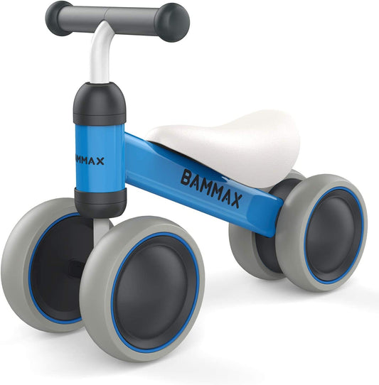 Balance Bike for 1 Year Old, Riding Toys for 9-24 Months Boys Girls, No Pedal 4 Wheels Bicycle, First Birthday Gift, Toddler Bike to Help Start Riding