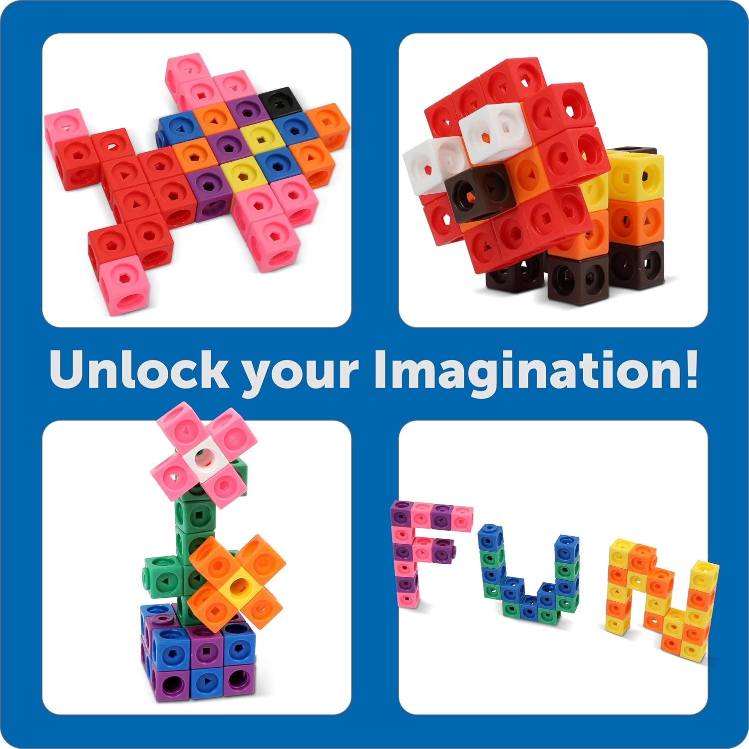 STEM Explorers Mathlink Builders - 100 Pieces, Ages 5+, Kindergarten STEM Activities, Math Activity Set and Games for Kids, Linking Cubes, Connecting Cubes