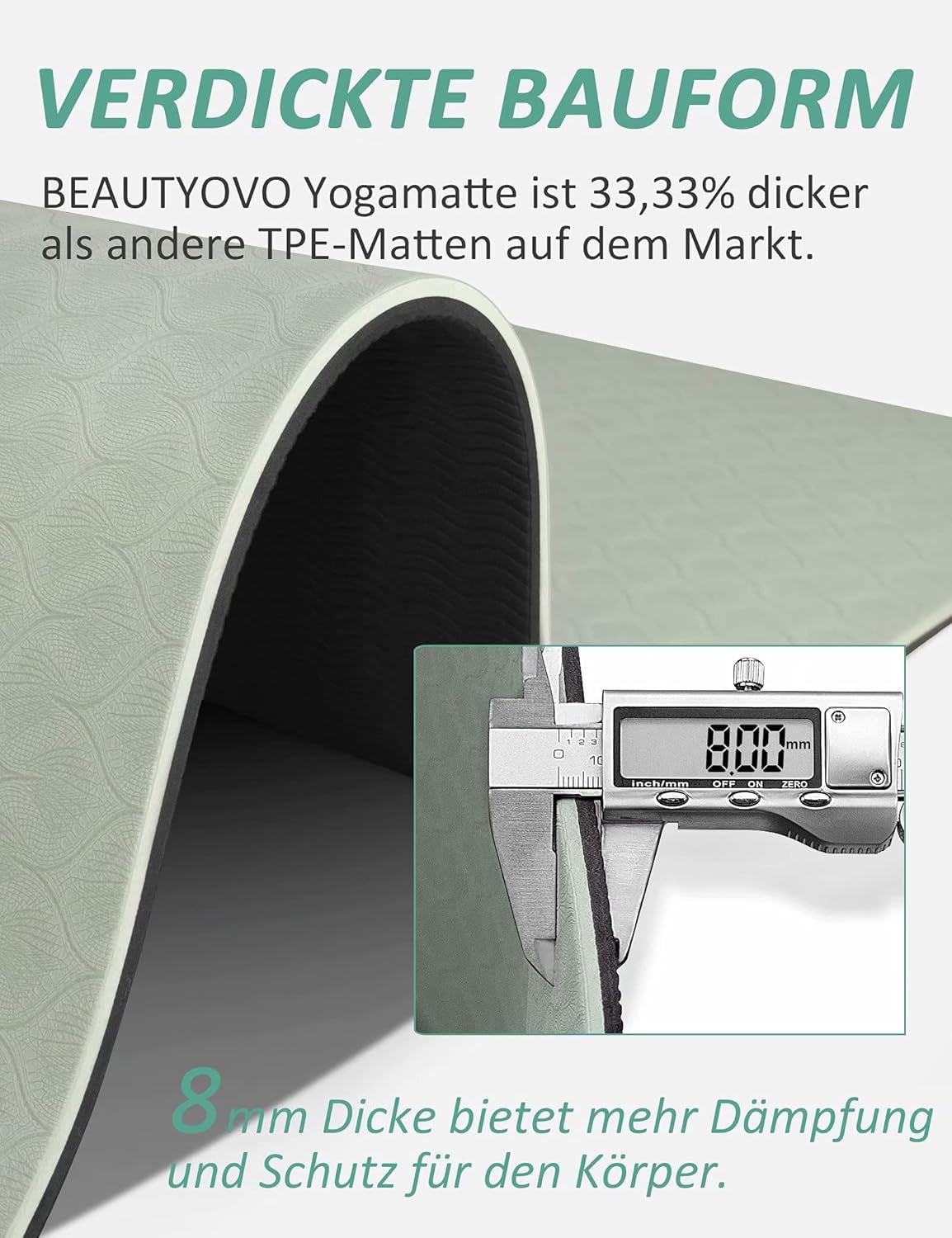 Yoga Mat with Strap, 1/3 Inch Extra Thick Yoga Mat Double-Sided Non Slip, Professional TPE Yoga Mats for Women Men, Workout Mat for Yoga, Pilates and Floor Exercises